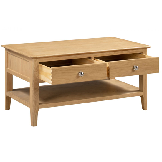 Callia Coffee Table In Oak With 2 Drawers_3