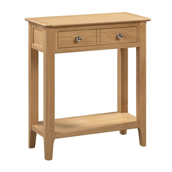 Photo of Callia console table in oak with 2 drawers