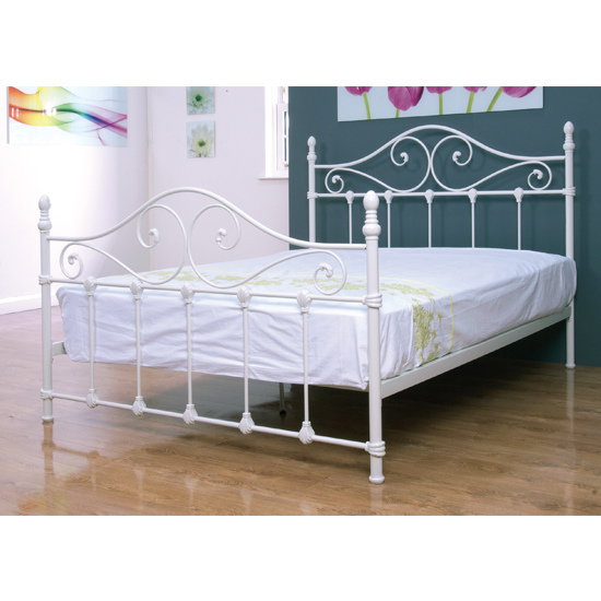 Cotswold Metal King Size Bed In Ivory Furniture in Fashion