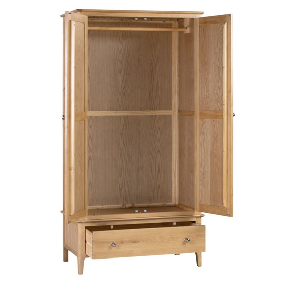 Callia Wardrobe In Oak With 2 Doors And 1 Drawer_3