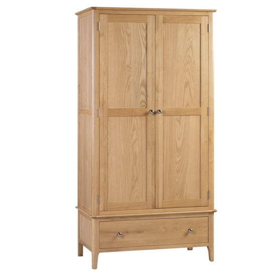 Callia Wardrobe In Oak With 2 Doors And 1 Drawer