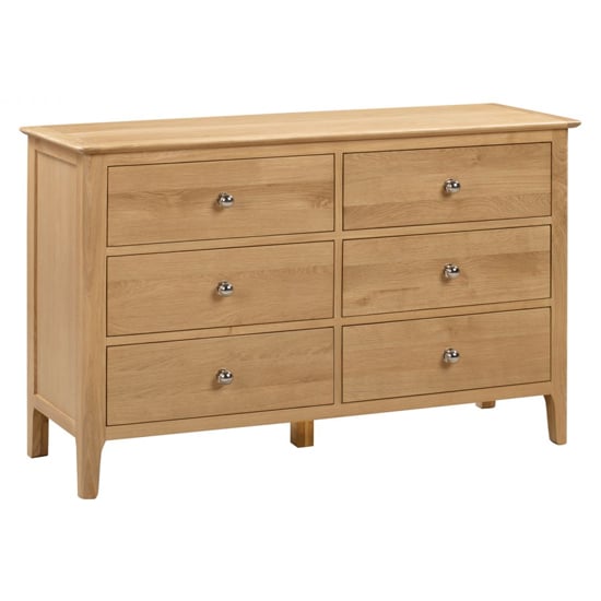 Callia Wide Chest Of Drawers In Oak With 6 Drawers_1