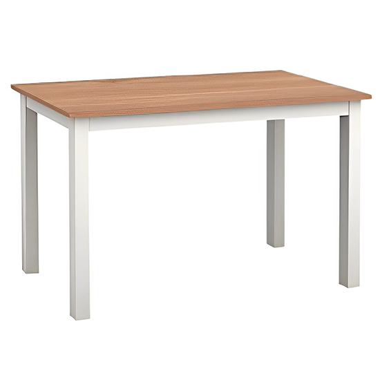 Product photograph of Cotswolds Wooden Dining Table In Cream And Oak from Furniture in Fashion