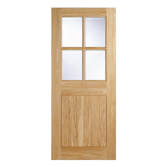 Product photograph of Cottage 4 Panels Glazed 1981mm X 762mm External Door In Oak from Furniture in Fashion