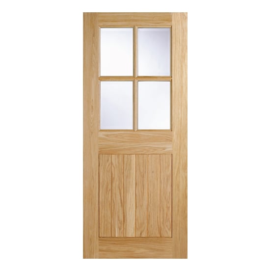 Product photograph of Cottage 4 Panels Glazed 1981mm X 838mm External Door In Oak from Furniture in Fashion