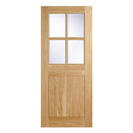 Read more about Cottage 4 panels glazed 1981mm x 838mm external door in oak