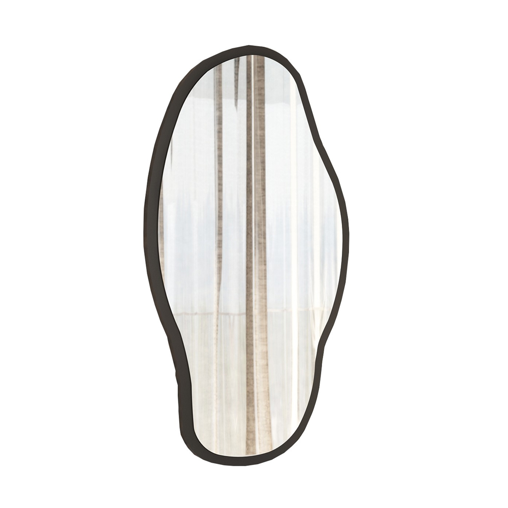 Couldy Decorative Mirror with Black Wooden Frame