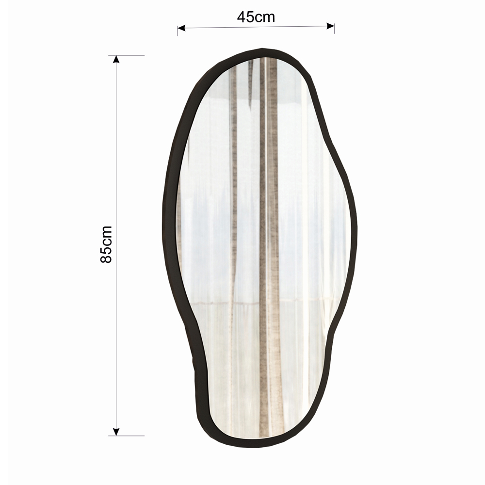 Couldy Decorative Mirror with Black Wooden Frame