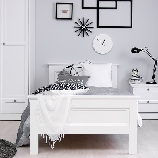 Country Wooden Single Bed In White_2