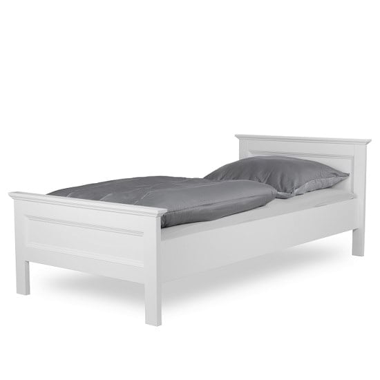 Country Wooden Single Bed In White_4