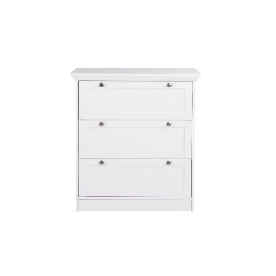 Country Chest Of Drawers In White With 3 Drawers_2