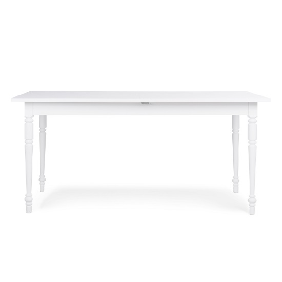 Country Extendable Dining Table Rectangular In White_3