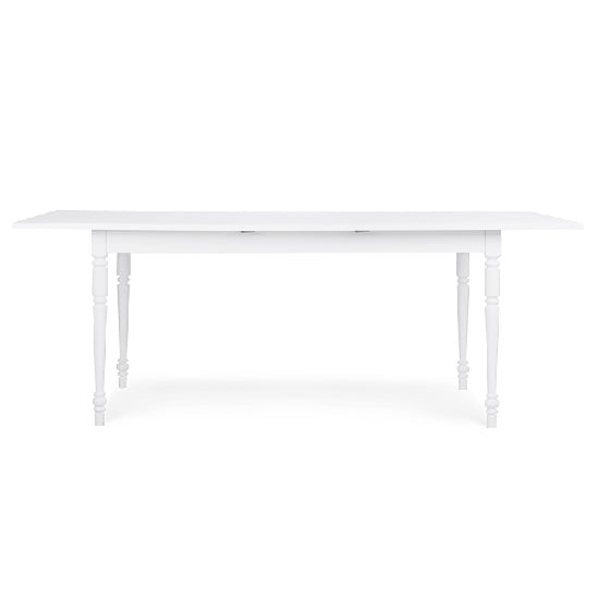 Country Extendable Dining Table Rectangular In White_2