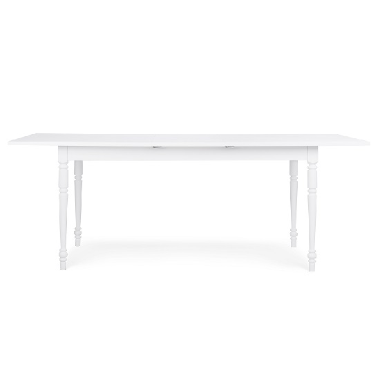 Country Extendable Dining Table Rectangular In White_2
