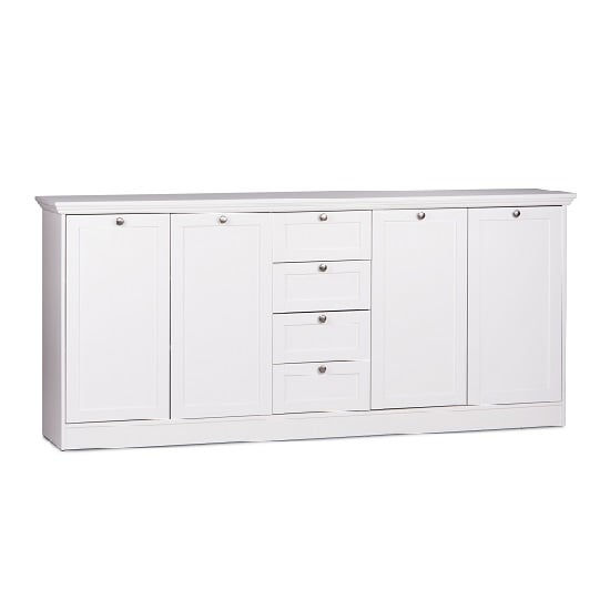 Country Sideboard In White With 4 Doors And 4 Drawers_1