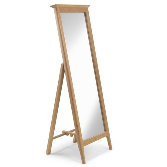 Photo of Courbet cheval mirror in light solid oak frame