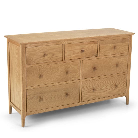 Product photograph of Courbet Wooden Chest Of Drawers In Light Solid Oak With 7 Drawer from Furniture in Fashion