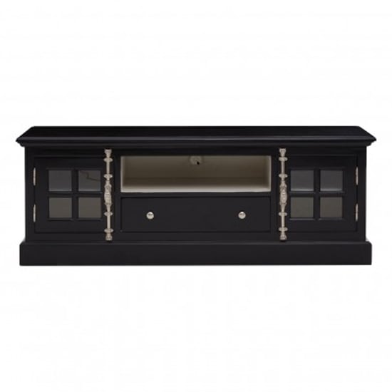 Coveca Wooden 2 Doors 1 Drawer TV Stand In Black