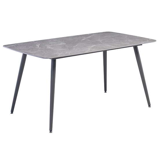 Photo of Coveta grey ceramic dining table with grey legs