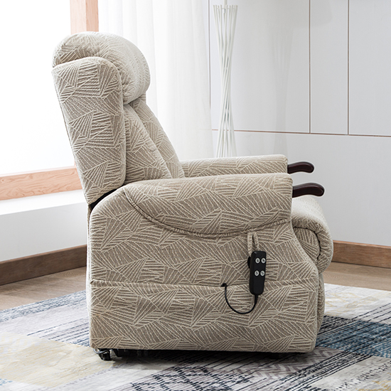 Covent Fabric Electric Riser Recliner Chair In Cream_6