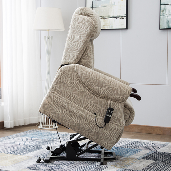 Covent Fabric Electric Riser Recliner Chair In Cream_9