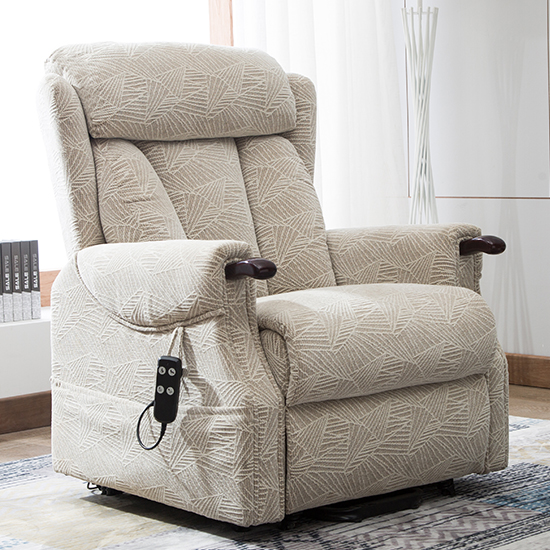 Read more about Covent fabric electric riser recliner chair in cream