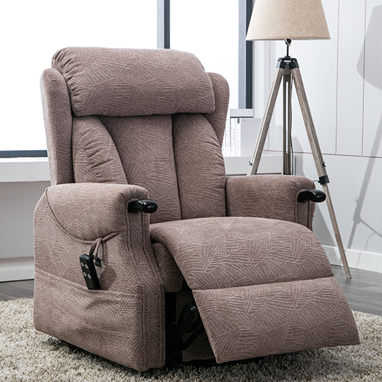Covent Fabric Electric Riser Recliner Chair In Mocha_2