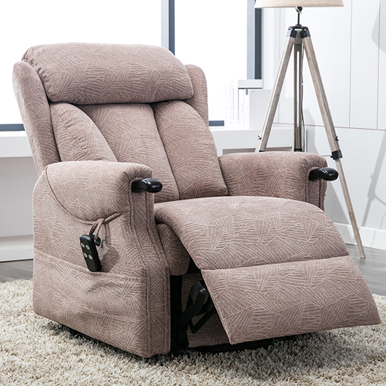 Covent Fabric Electric Riser Recliner Chair In Mocha_3