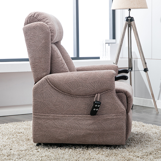 Covent Fabric Electric Riser Recliner Chair In Mocha_8
