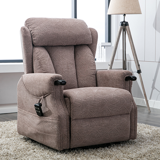 Read more about Covent fabric electric riser recliner chair in mocha