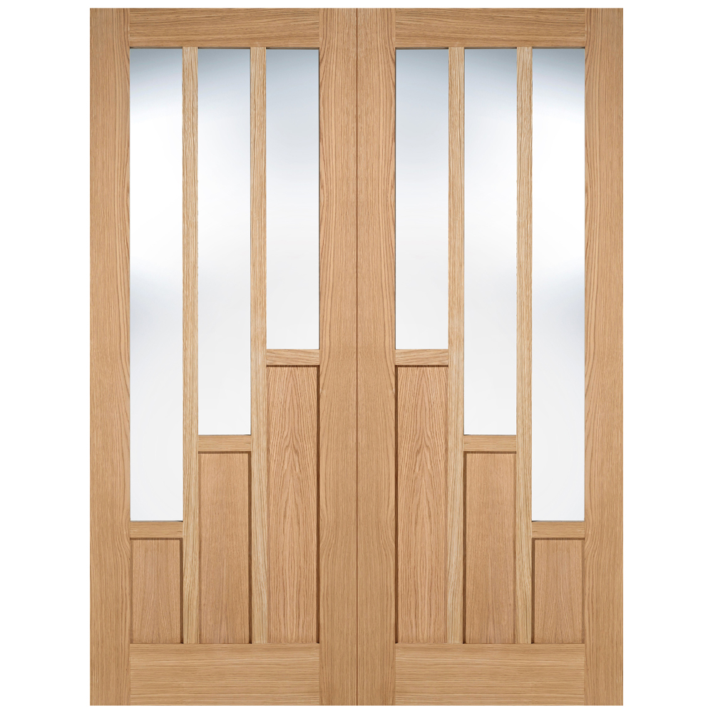 Read more about Coventry 1981mm x 1067mm clear glass internal door pair in oak