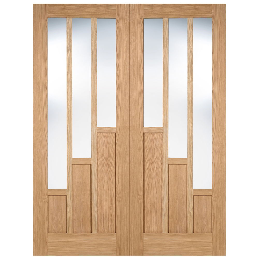 Read more about Coventry 1981mm x 915mm clear glass internal door pair in oak