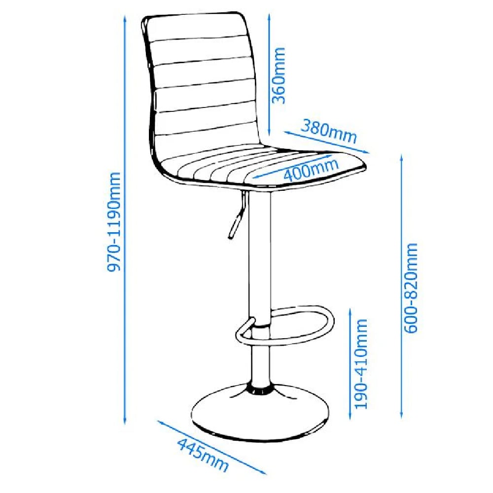 Coventry Faux Leather Bar Stool In Grey With Chrome Base
