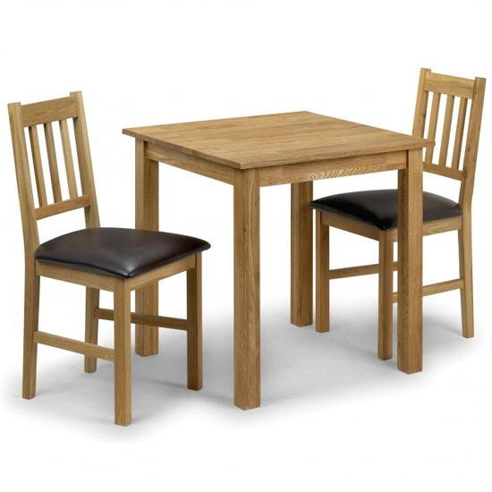 Calliope Compact Square Dining Set In Oiled Oak With 2 Chairs_2