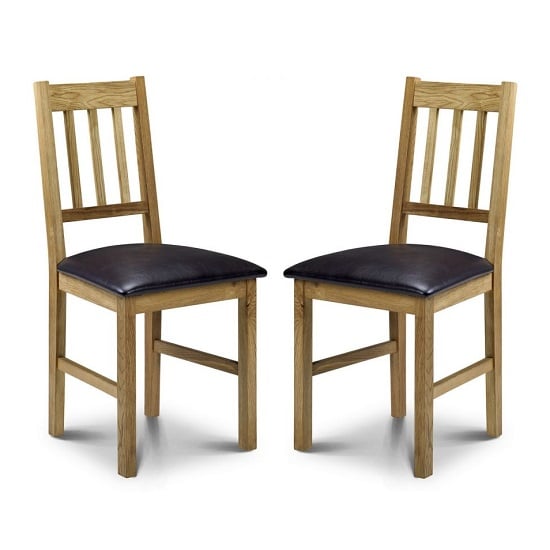 Calliope Wooden Dining Chair In Oiled Oak Finish In A Pair