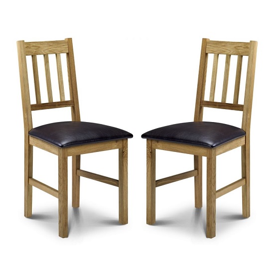 Product photograph of Calliope Wooden Dining Chair In Oiled Oak Finish In A Pair from Furniture in Fashion