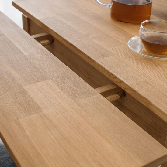 Calliope Wooden Extending Dining Table In Oiled Oak Finish