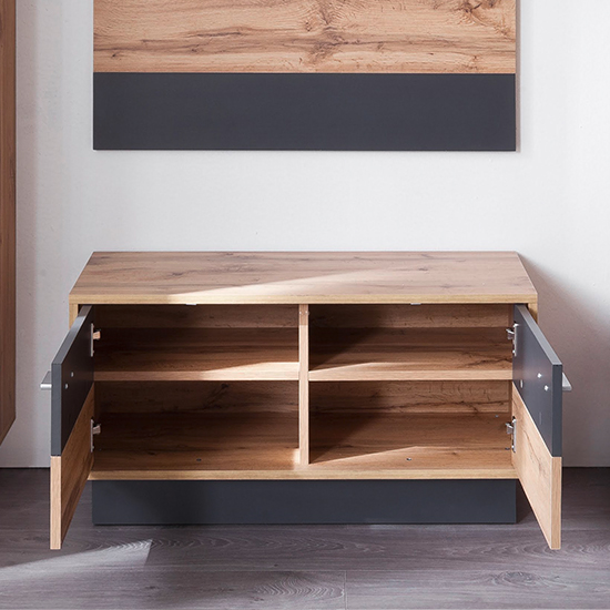 Coyco LED Hallway Furniture Set 5 In Wotan Oak And Grey_3