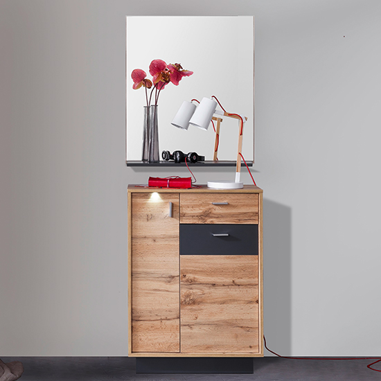 Product photograph of Coyco Led Hallway Furniture Set 6 In Wotan Oak And Grey from Furniture in Fashion