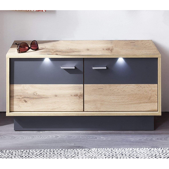 Coyco LED Wooden Seating Bench In Wotan Oak And Grey_2