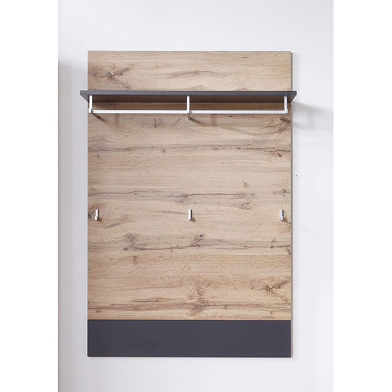 Coyco Wooden Coat Rack In Wotan Oak And Grey