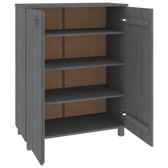 Coyne Pinewood Shoe Storage Cabinet With 2 Doors In Dark Grey_5