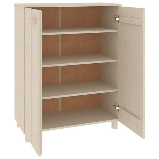 Coyne Pinewood Shoe Storage Cabinet With 2 Doors In Honey Brown_5