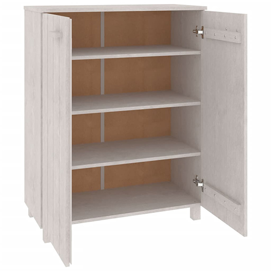 Coyne Pinewood Shoe Storage Cabinet With 2 Doors In White_5