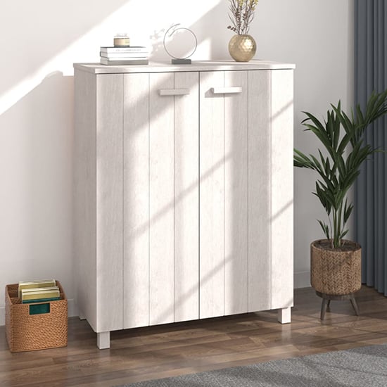 Coyne Pinewood Shoe Storage Cabinet With 2 Doors In White_1