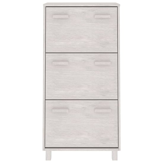 Coyne Pinewood Shoe Storage Cabinet With 3 Doors In White_3