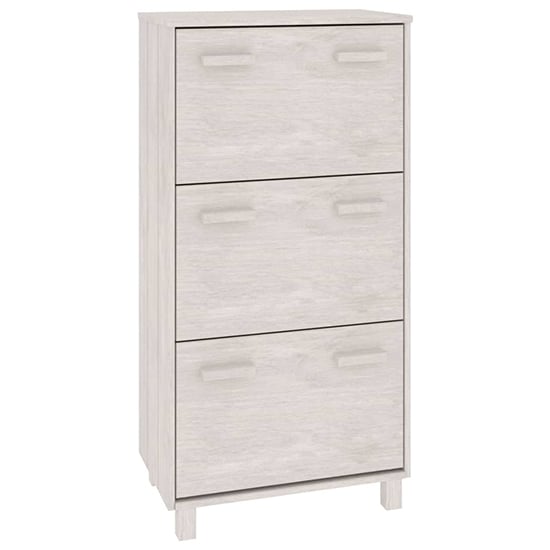 Coyne Pinewood Shoe Storage Cabinet With 3 Doors In White_4