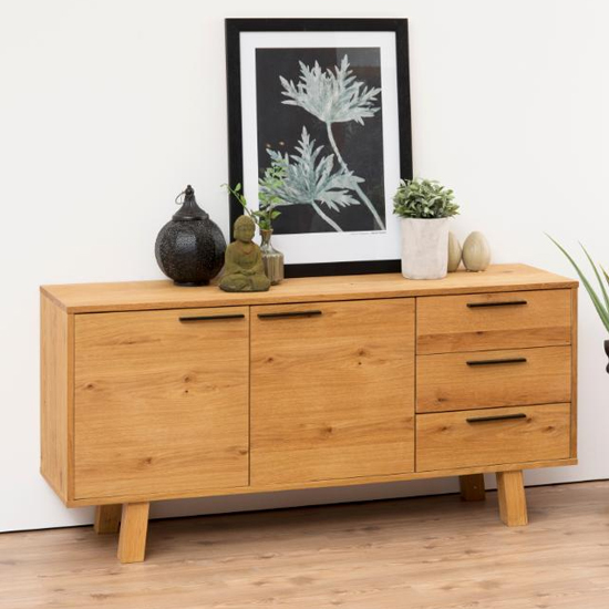 Read more about Cozaa wooden 2 doors and 3 drawers sideboard in wild oak