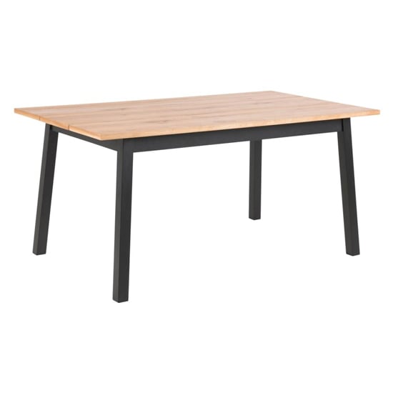 Read more about Cozaa rectangular dining table in wild oak with black legs