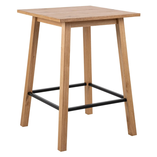 Read more about Cozaa square wooden bar table in wild oak